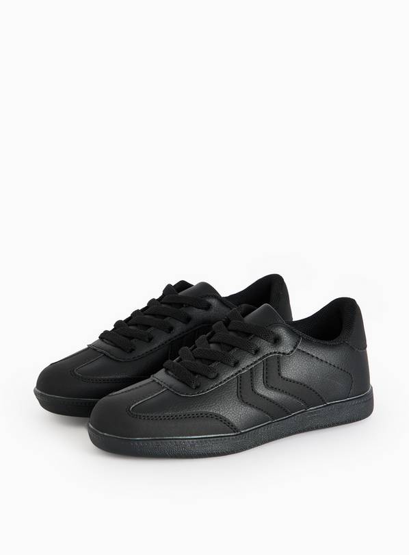 Black Faux Leather Retro Style Trainers 8 Infant
