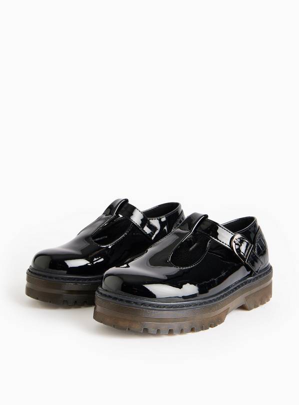 Patent T-Bar Chunky Sole School Shoes 12 Infant