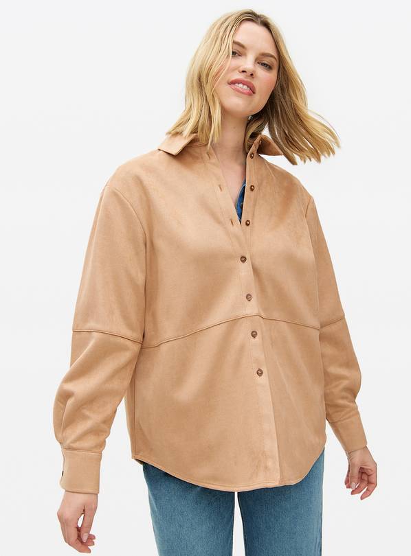 Tan Suede Look Relaxed Shirt 8