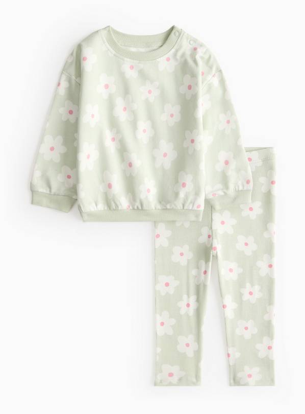 Flower Print Sweatshirt & Leggings Set 12-18 months