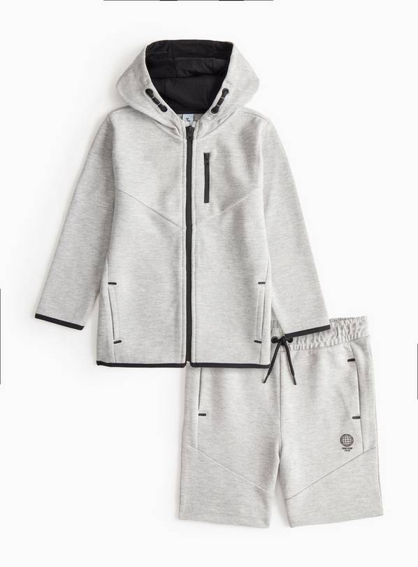 Grey Zip-Through Hoodie & Shorts Set 5 years