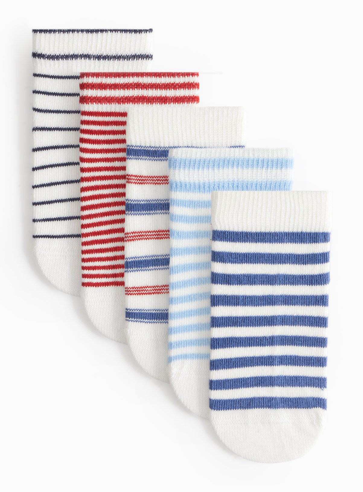 Nautical Stripe Ankle Socks 5 Pack - Tu by Sainsbury's