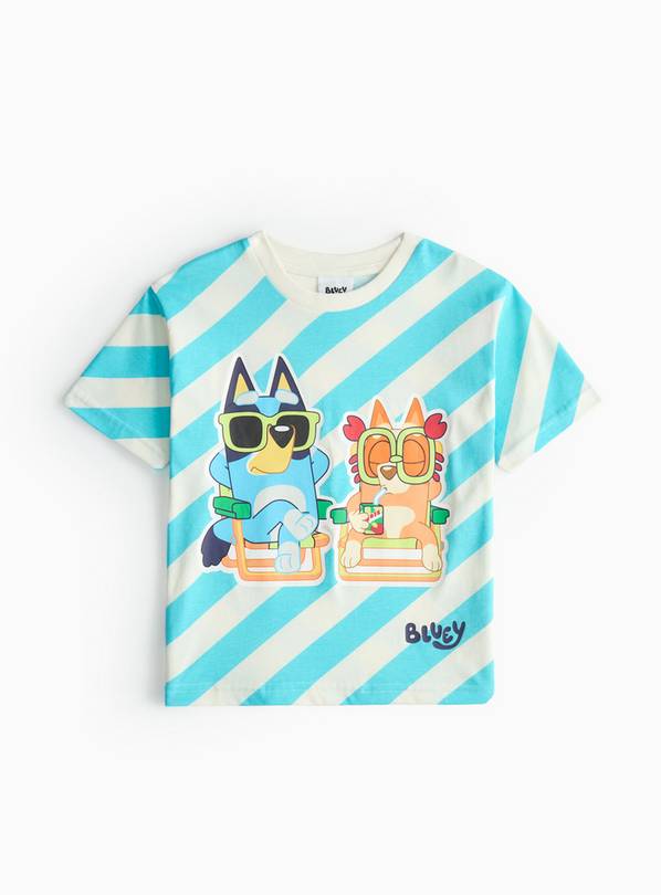 Bluey Striped Graphic Print T-Shirt 1-2 years