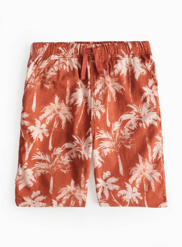 Rust Palm Printed Shorts  9 years