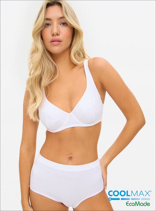 White COOLMAX® 3-Part Underwired Bra 36B