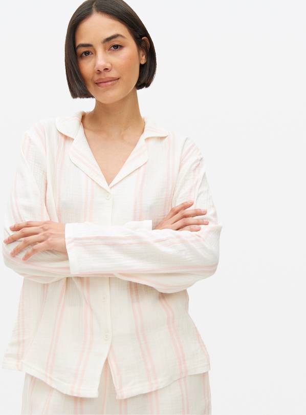 Pink Stripe Double Cloth Pyjama Top XXL