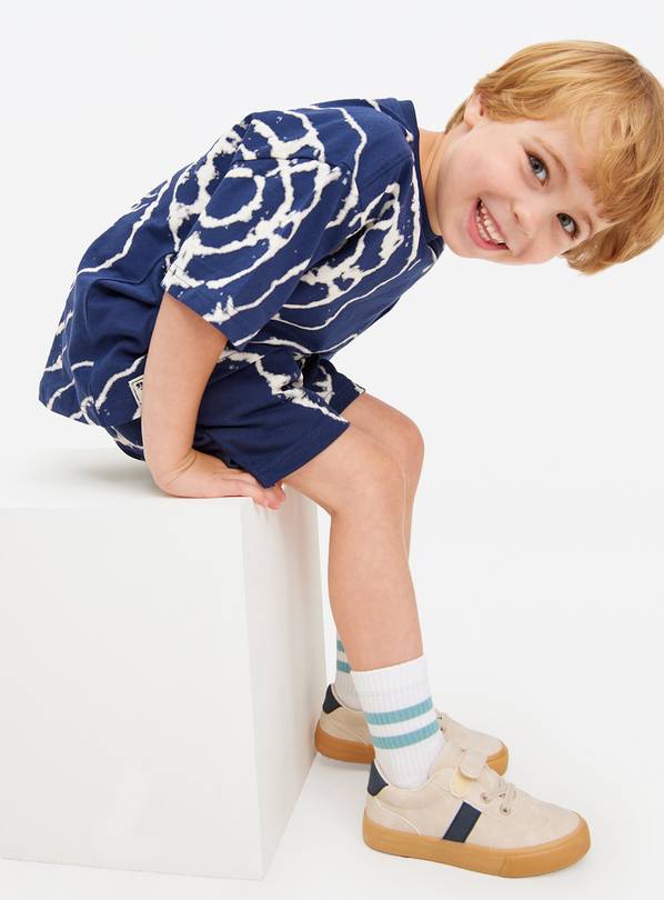 Blue Cropped Pyjama Vest & Gingham Shorts Set 12-13 years