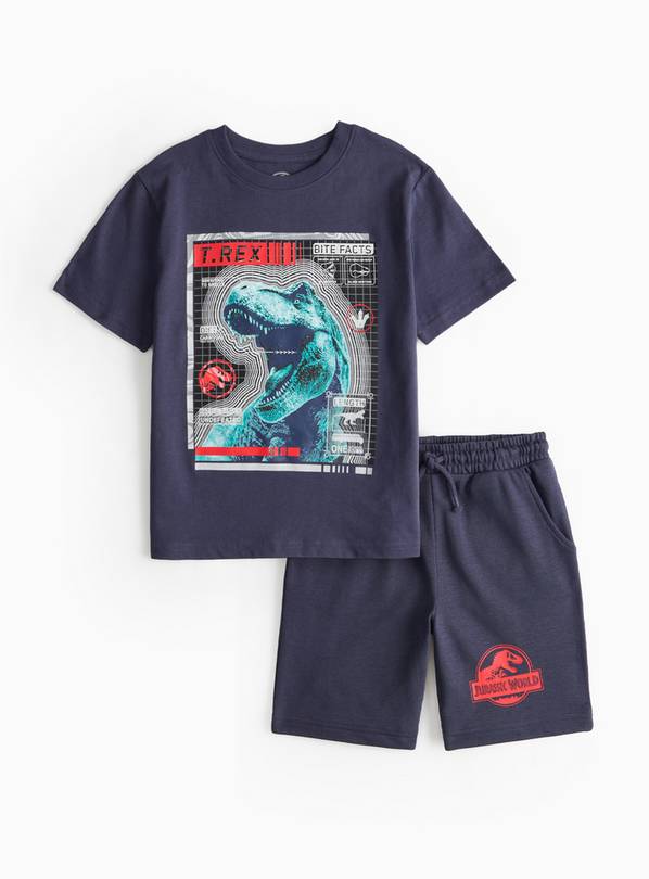Jurassic World Navy Printed T-Shirt & Shorts  8 years