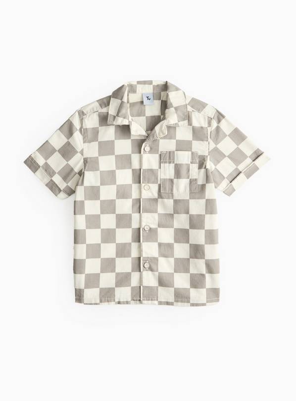 Grey Chequer Print Co-ord Shirt 1-2 years