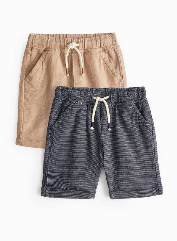 Linen Blend Shorts 2 Pack 2-3 years