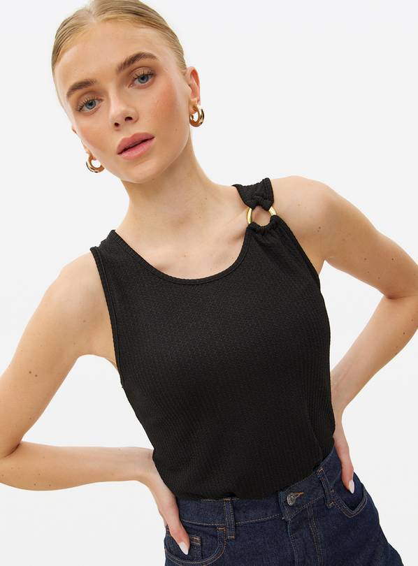 Black Ring Detail Vest Top 22