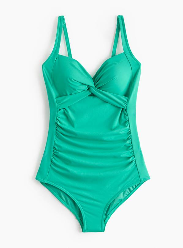Green Twist Ruched Low Leg Swimsuit 22
