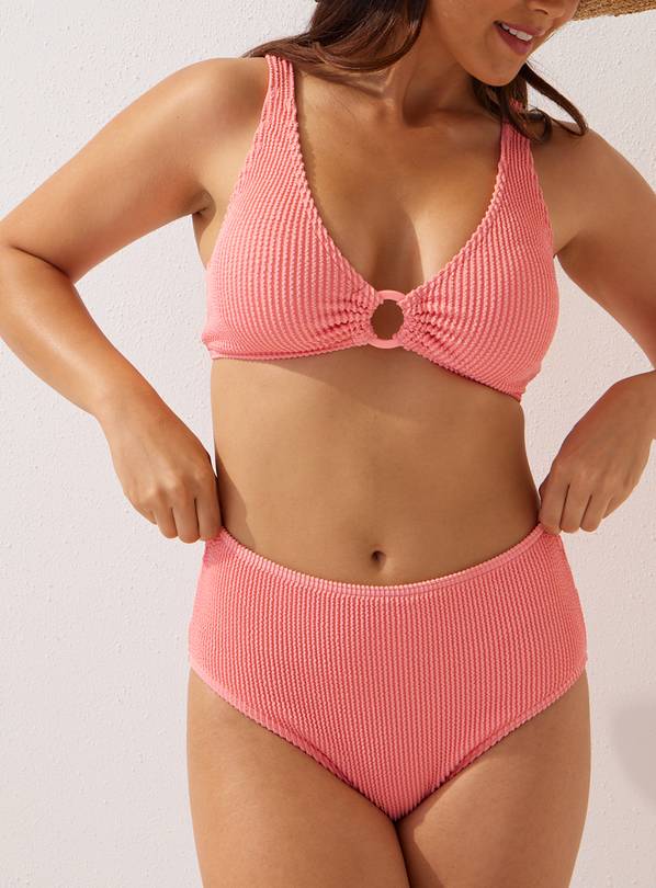 Pink Crinkle Textured Bikini Bottoms 20