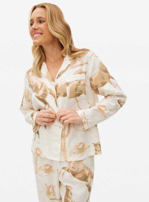 Linen Blend Western Horse Printed Pyjamas 12