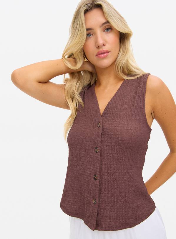 Brown Co-ord Textured Waistcoat 10