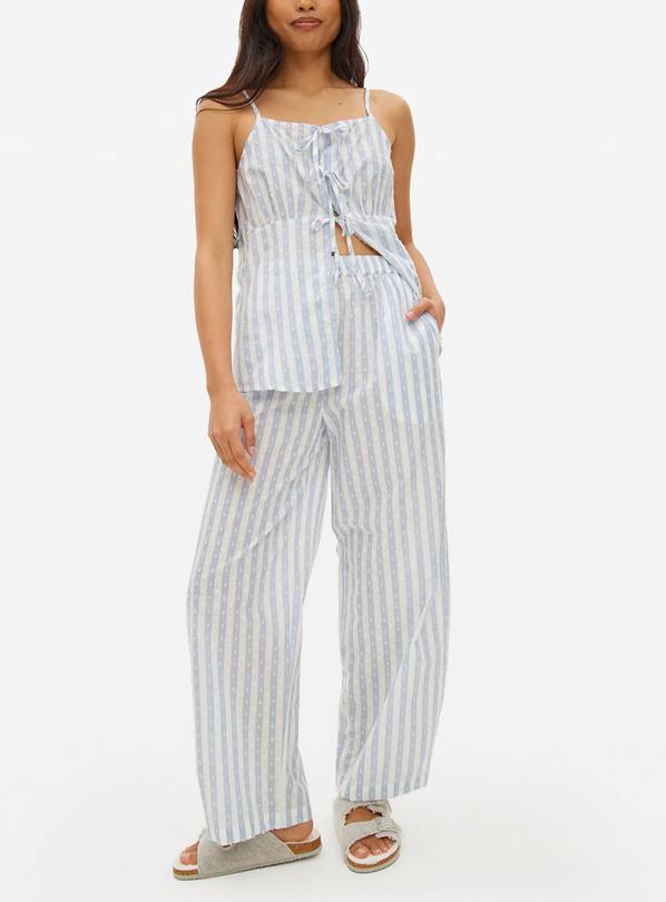 Blue Stripe Dobby Co-ord Pyjama Bottoms 16