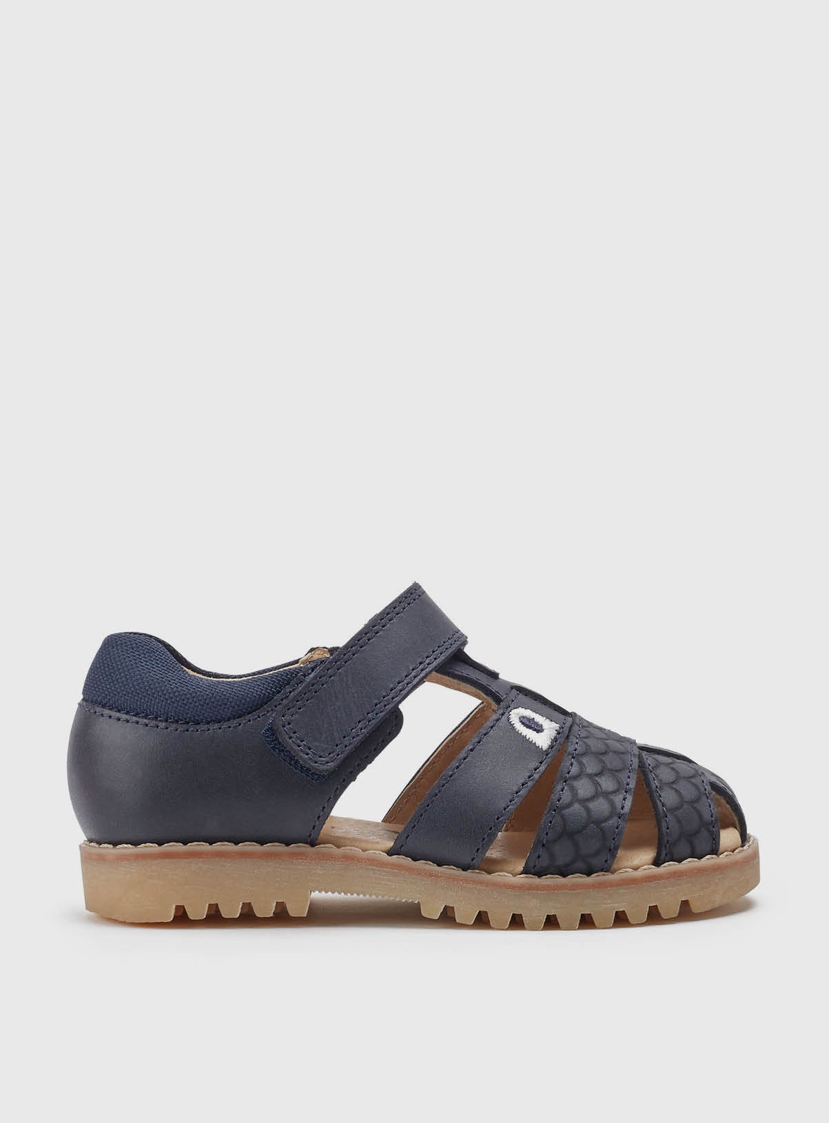 Navy START-RITE Dino Park Navy Leather Closed Toe Sandals - Start-Rite by Sainsbury's