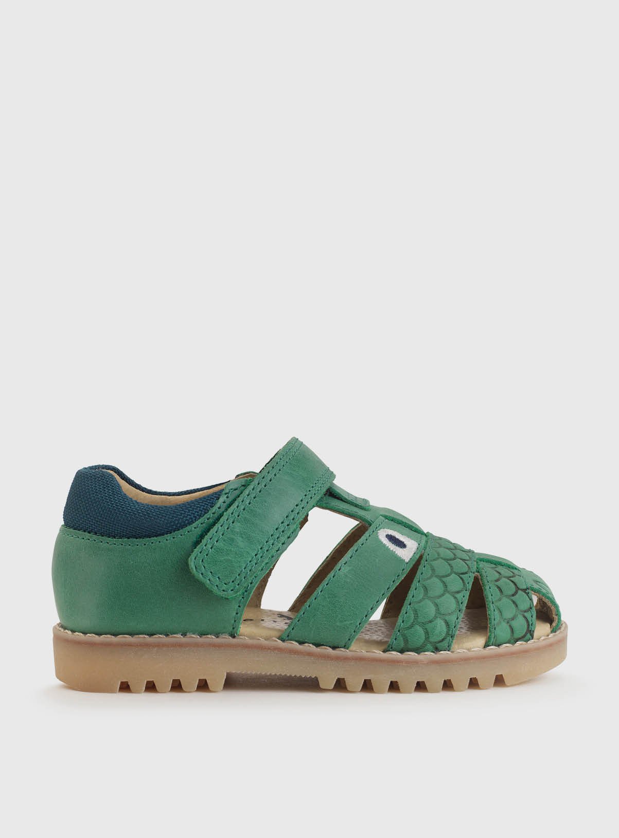 Green START-RITE Dino Park Green Leather Closed Toe Sandals - Start-Rite by Sainsbury's