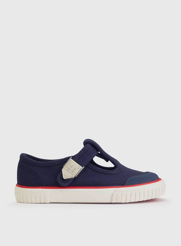 START-RITE Anchor Navy T Bar Canvas Shoes 6 Infant