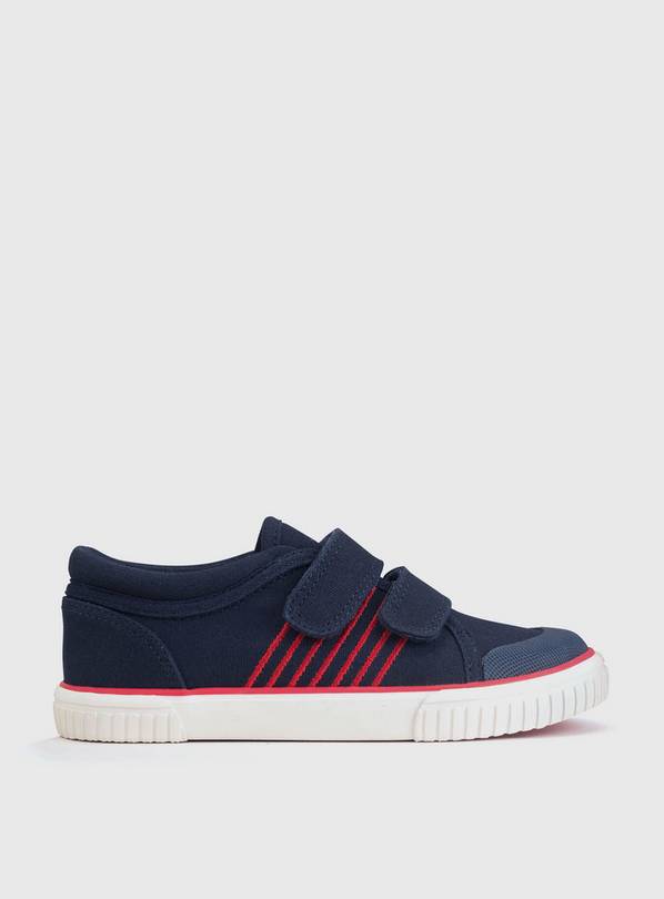 START-RITE Sandy Beach Navy Double Strap Canvas Shoes 9 Infant