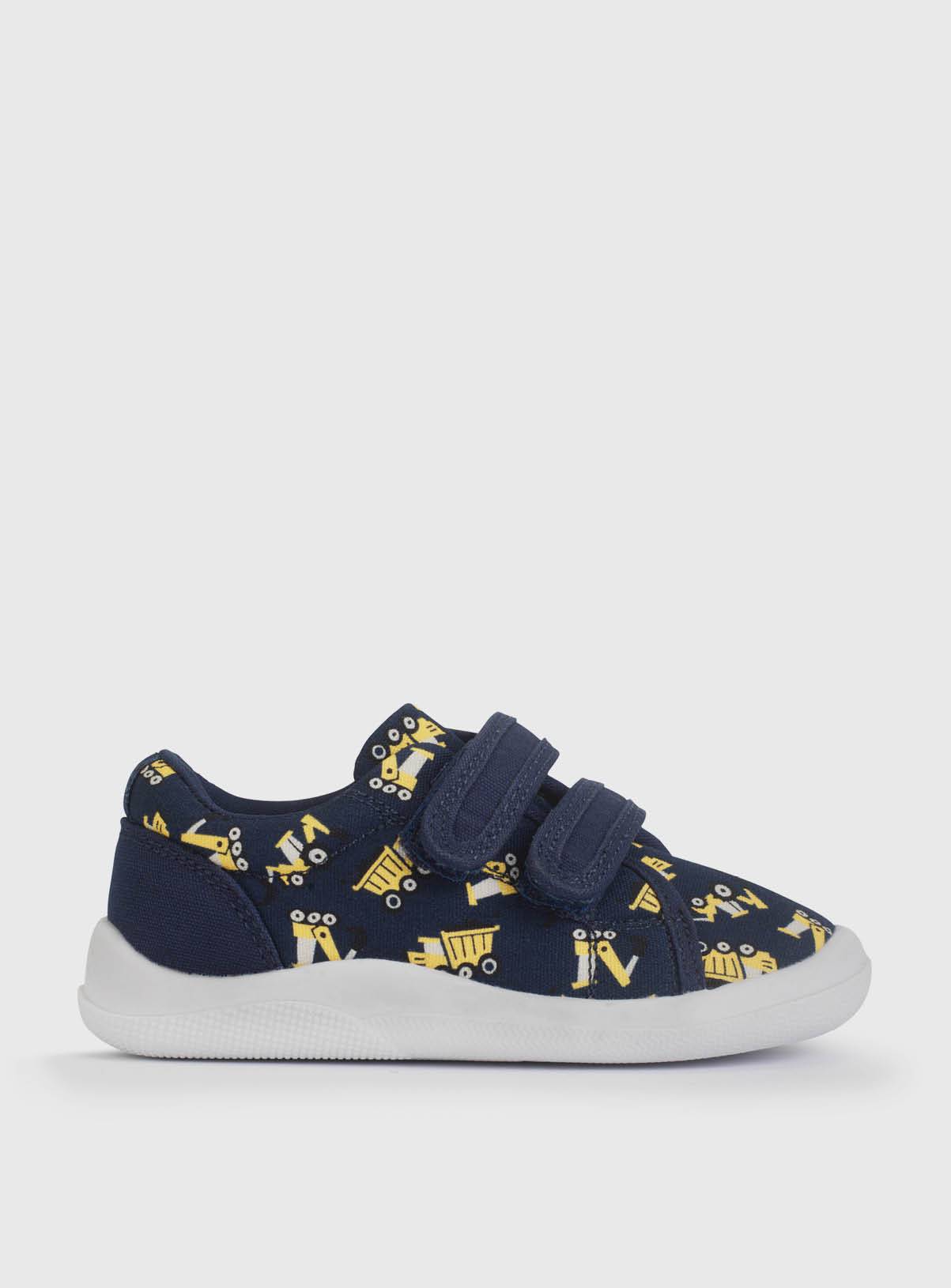 START-RITE Wriggles Navy Digger Double Strap Canvas Shoes 3 Infant - Image 1