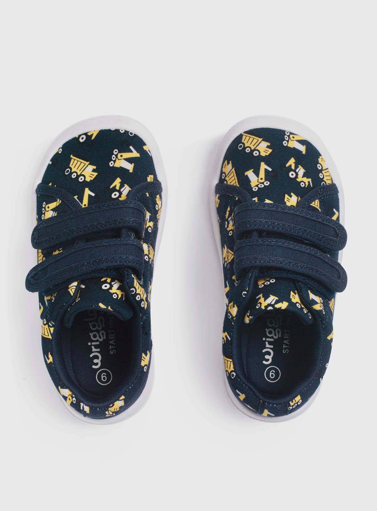 START-RITE Wriggles Navy Digger Double Strap Canvas Shoes 3 Infant - Image 2