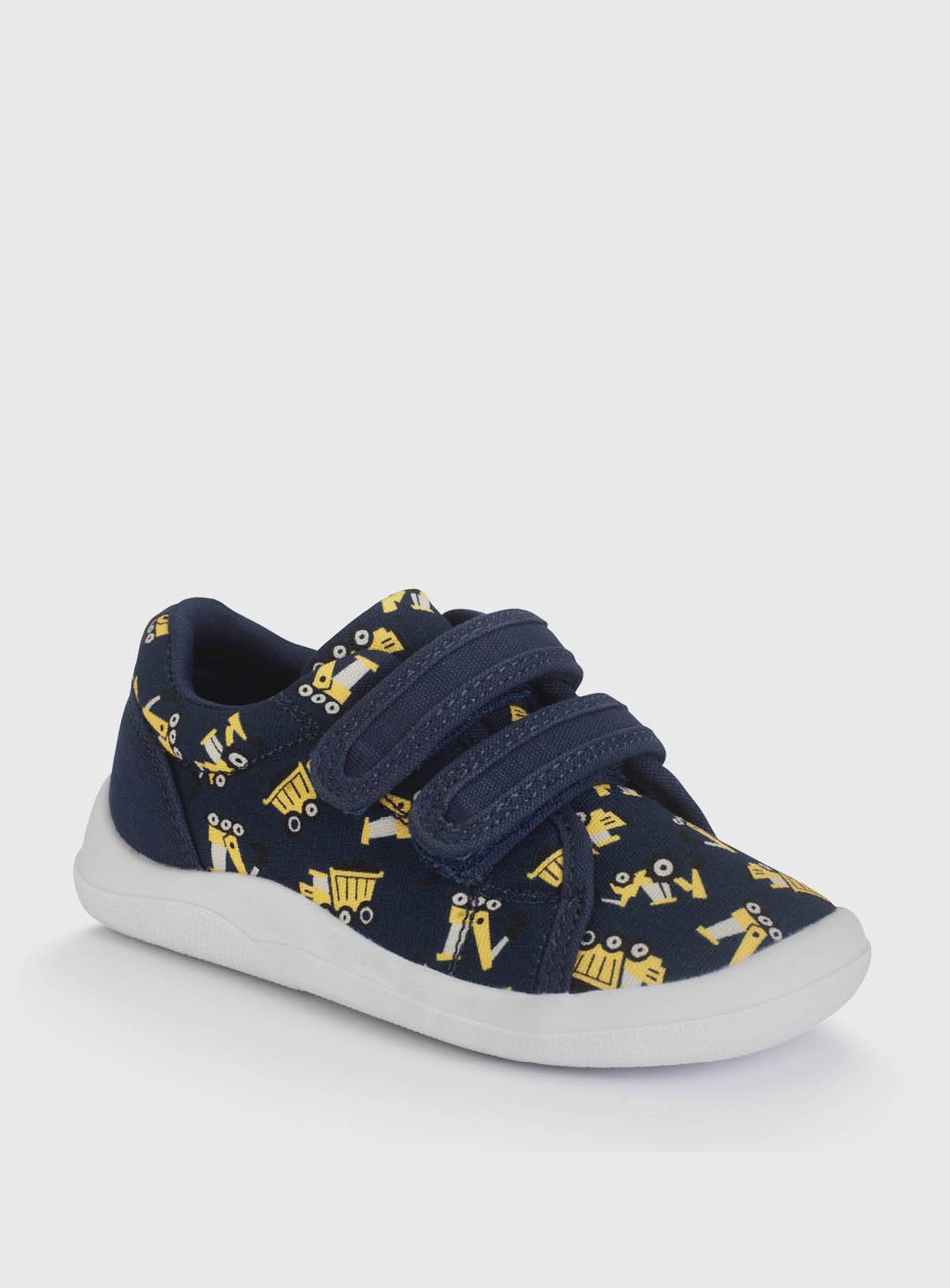 START-RITE Wriggles Navy Digger Double Strap Canvas Shoes 3 Infant - Image 3