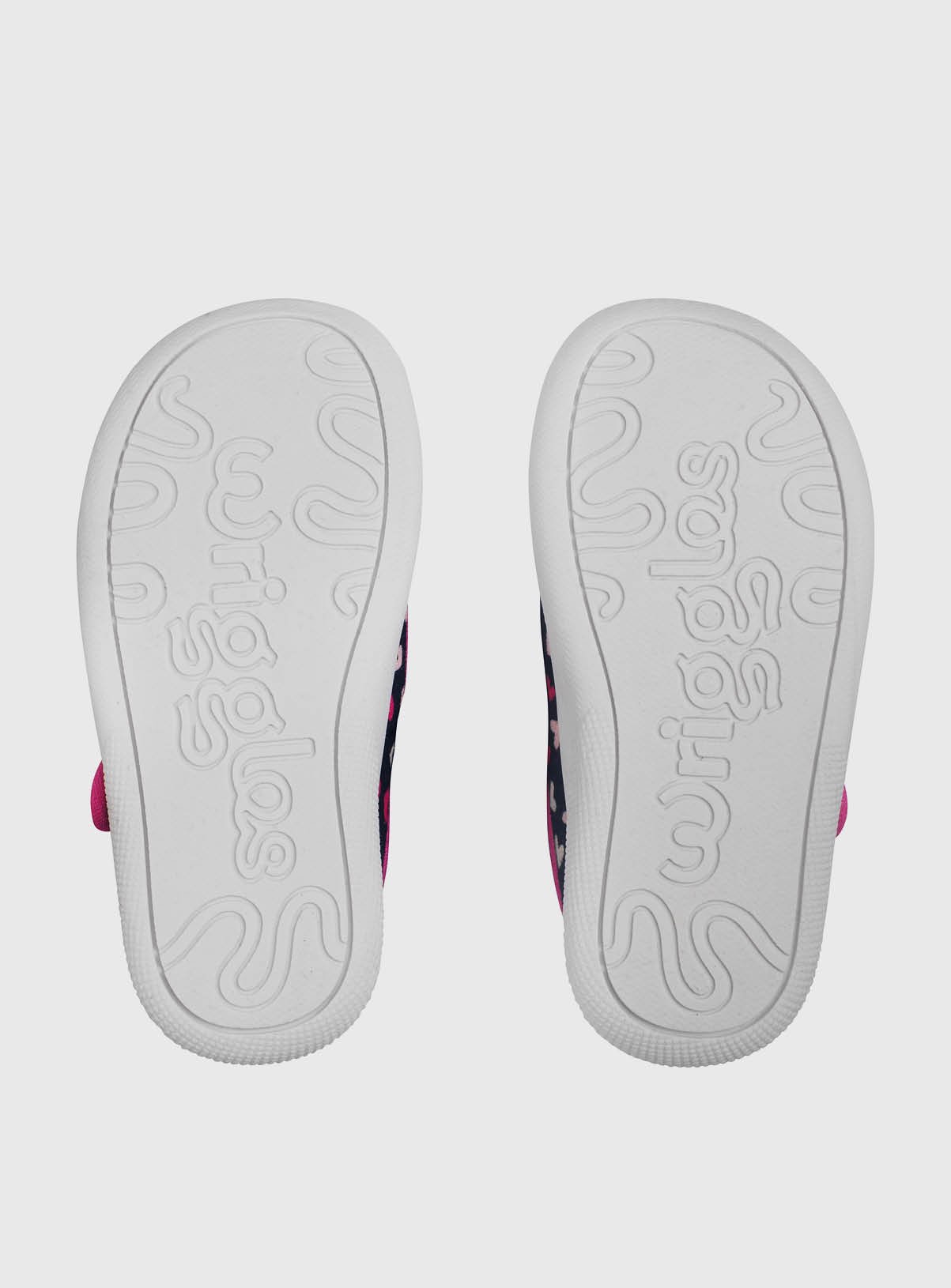 START-RITE Wriggles Navy/Pink Hearts T Bar Canvas Shoes 3.5 Infant - Image 5 thumbnail