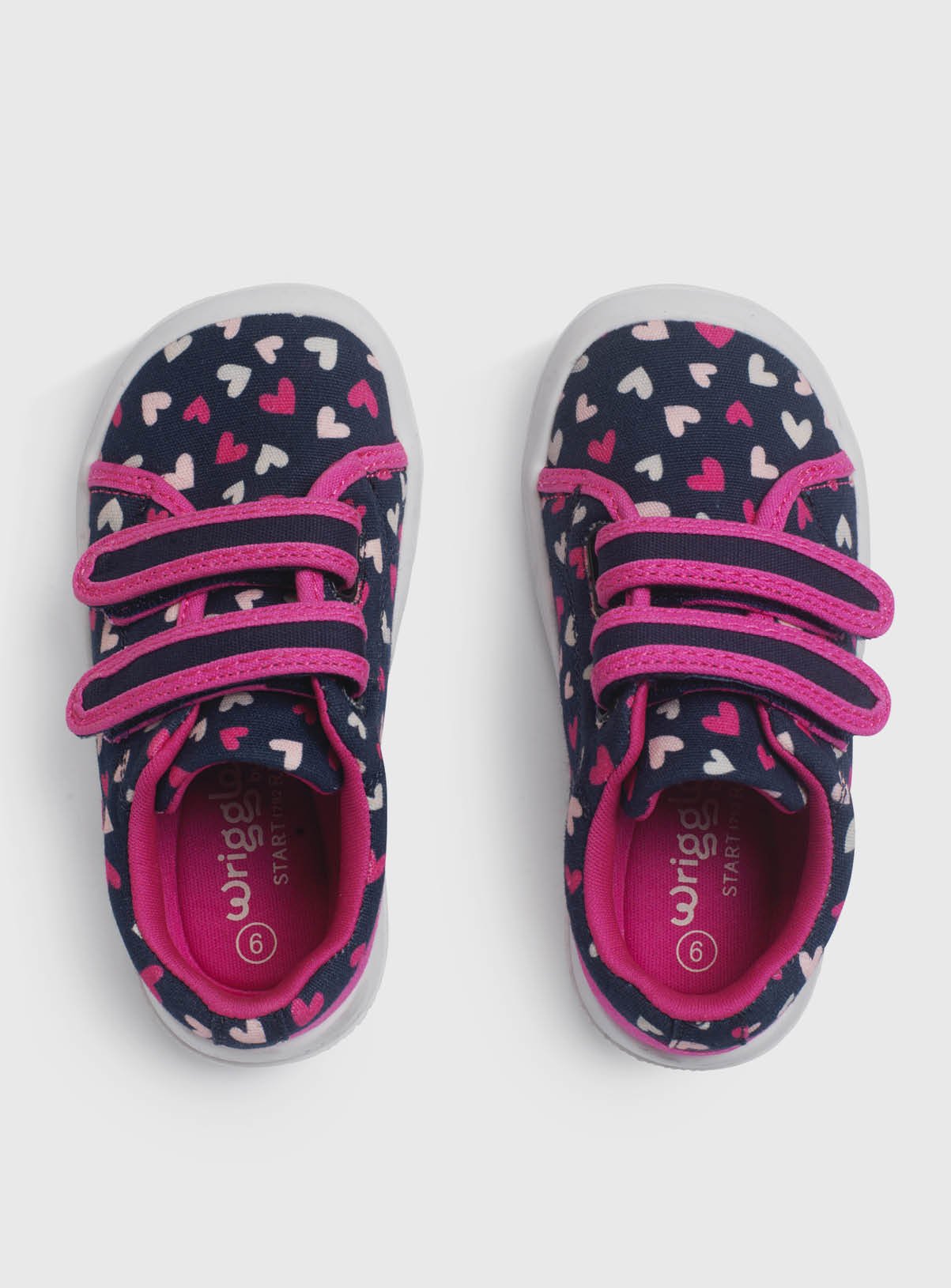 START-RITE Wriggles Pink Polka Dot Double Strap Canvas Shoes 6.5 Infant - Image 2 thumbnail