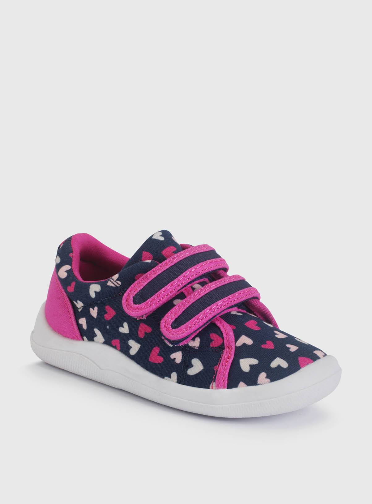 START-RITE Wriggles Pink Polka Dot Double Strap Canvas Shoes 6.5 Infant - Image 3