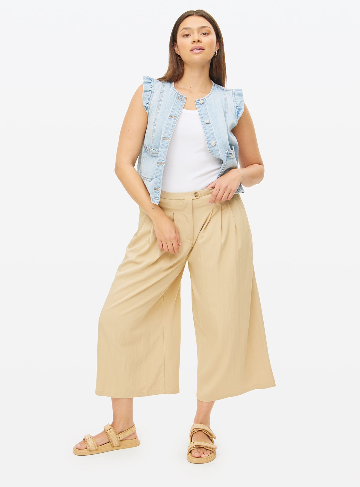 Stone Pleated Wide Leg Culottes 22 - Image 1 thumbnail