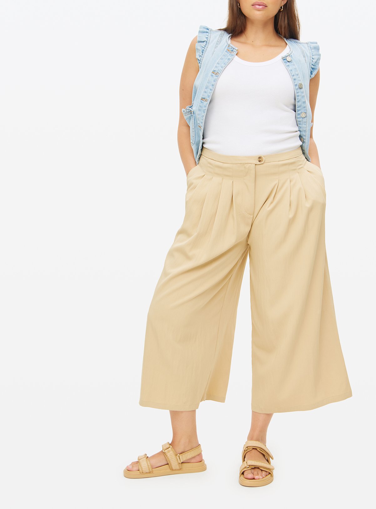 Stone Pleated Wide Leg Culottes 22 - Image 2 thumbnail