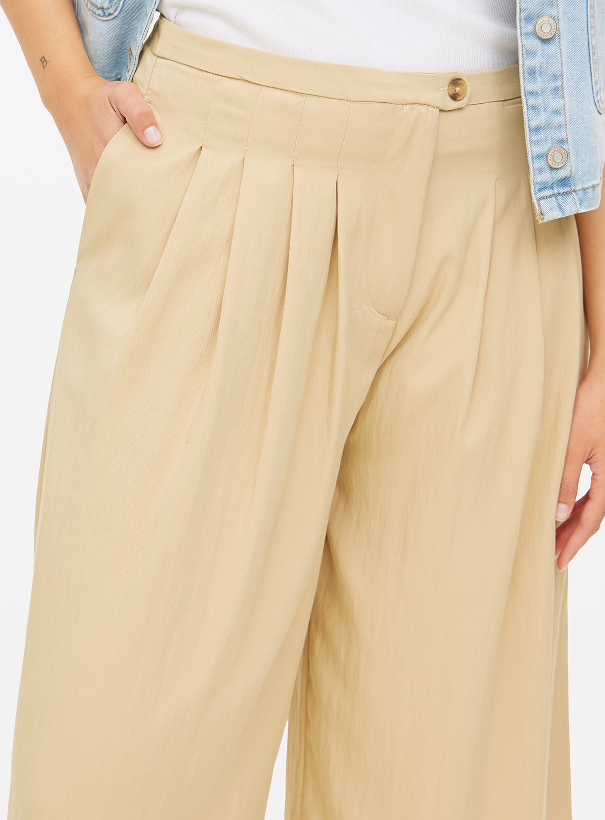 Stone Pleated Wide Leg Culottes 22 - Image 3 thumbnail