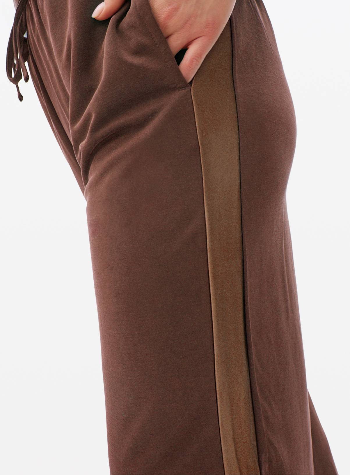 Brown Cupro Wide Leg Trousers  24 - Image 2