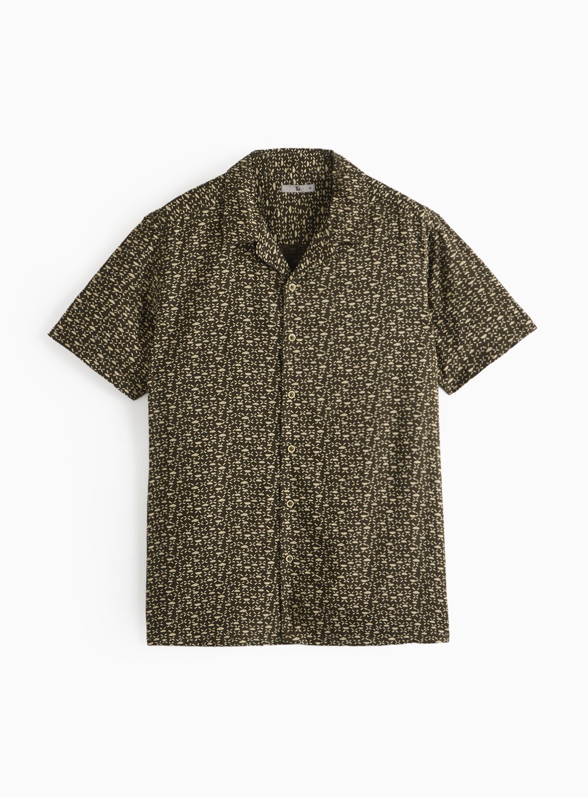 Khaki Printed Viscose Shirt XL - Image 3 thumbnail