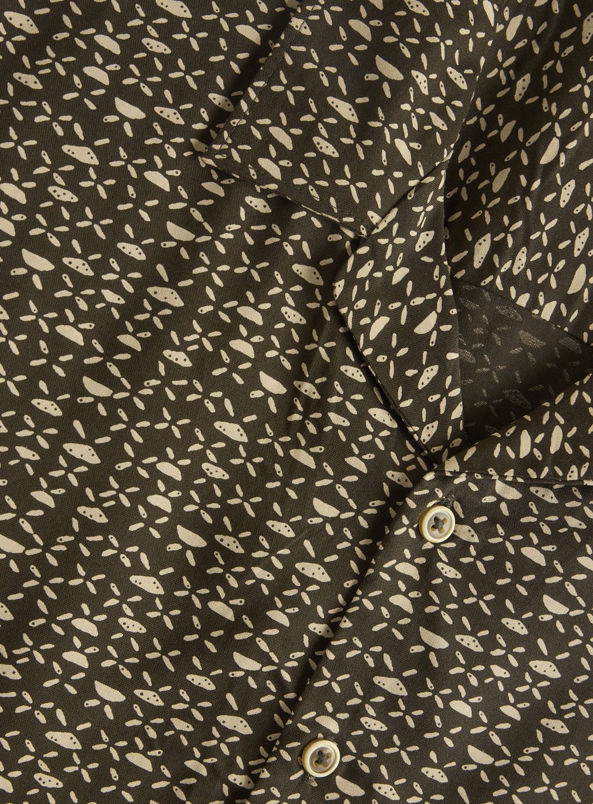 Khaki Printed Viscose Shirt XL - Image 4