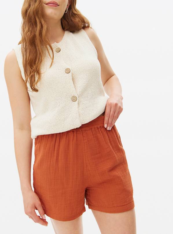 Buy Rust Double Cloth Co-ord Shorts 10 | Shorts | Argos