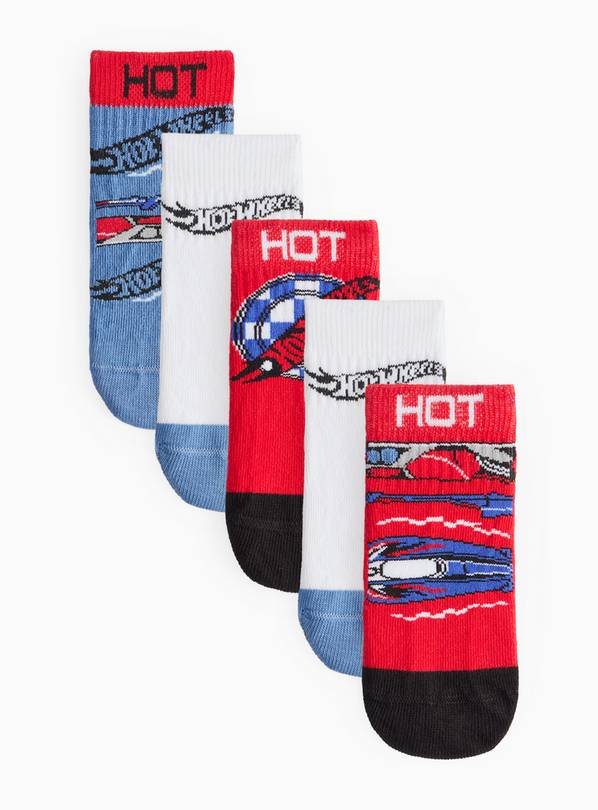 Hot Wheels Socks 5 Pack  6-8.5