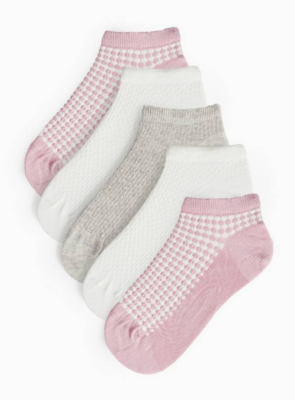 Houndstooth Trainer Sock 5 Pack 4-8