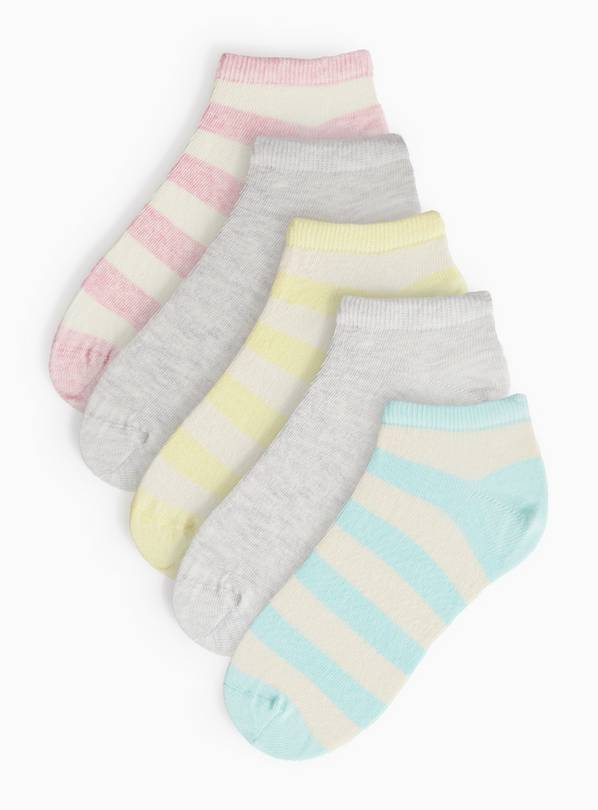 Coastal Stripe Trainer Socks 5 Pack 4-8