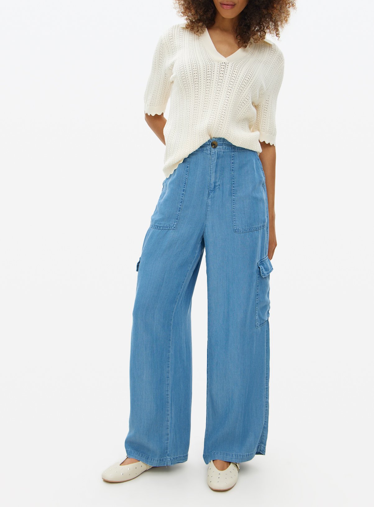 Mid Blue Denim Utility Trousers