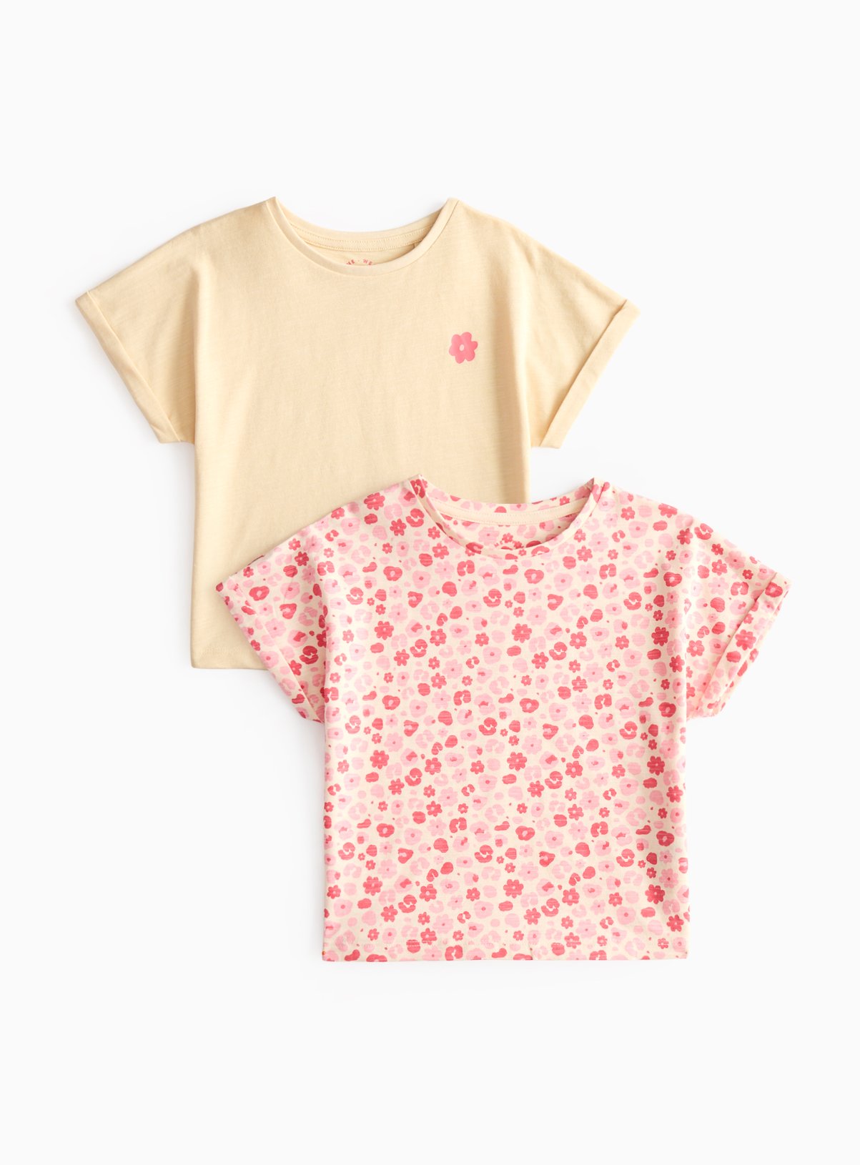 Cream Cream T-Shirt 2 Pack (1-2 Years) - Tu by Sainsbury's