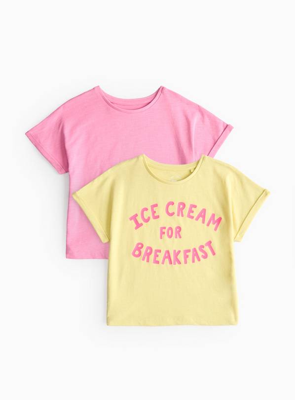 Yellow & Pink T-Shirt 2 Pack 5-6 years