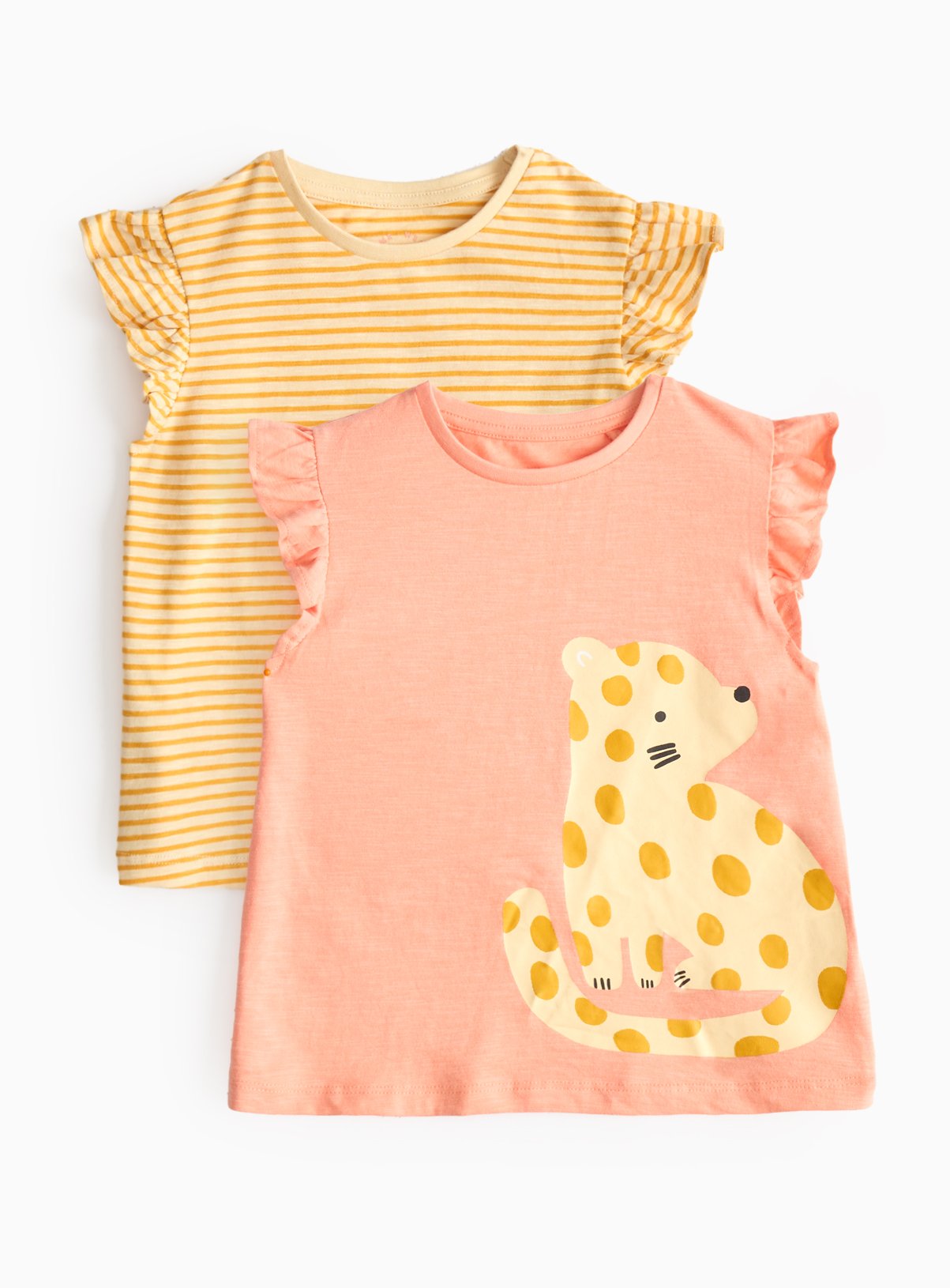 Cream Cream Frill Sleeve T-Shirts 2 Pack (6-7 Years) - Tu by Sainsbury's