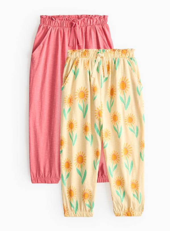 Cream Printed Hareem Jersey Trousers 2 Pack 4-5 years