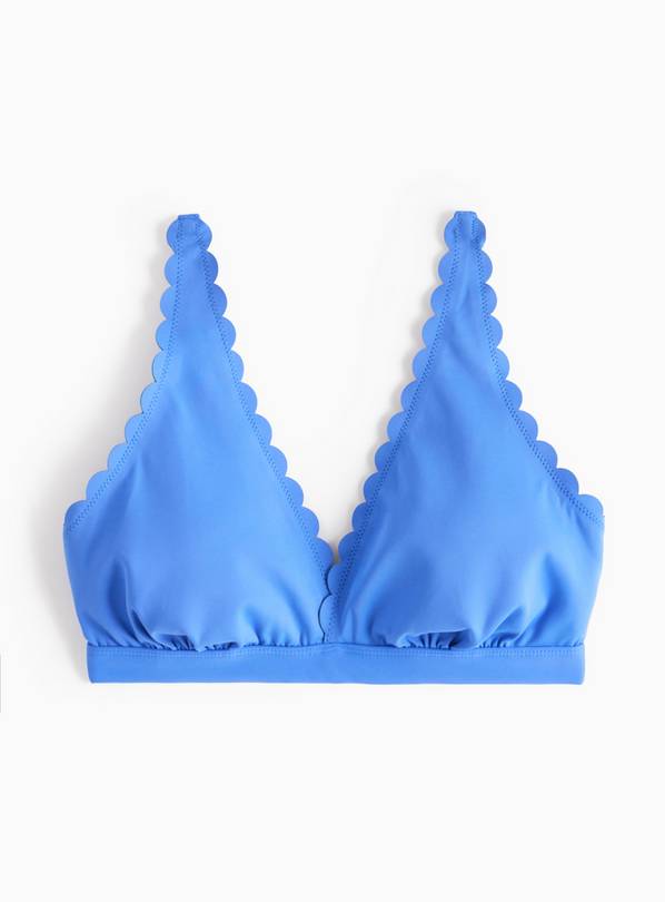 Blue Scuba Scalloped Edge Triangle Bikini Top 12