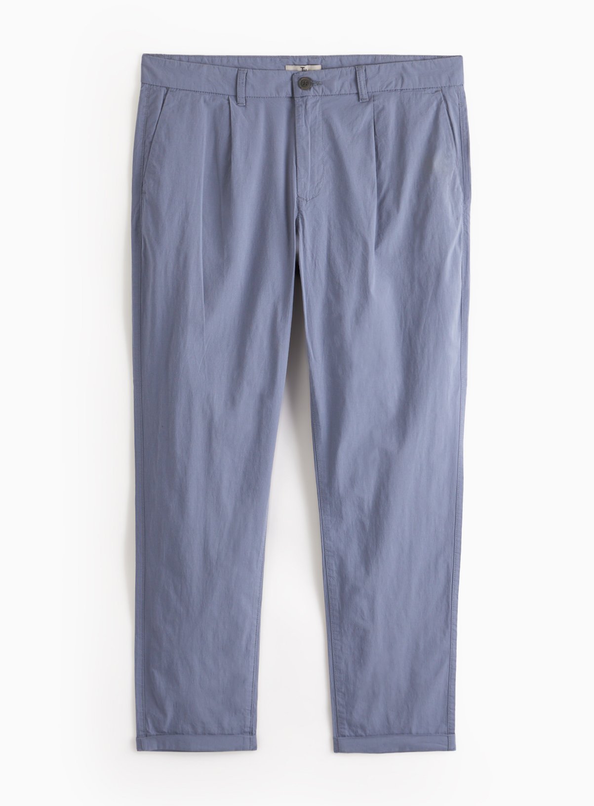 Blue Pleated Detail Chino Trousers  40S - Image 3 thumbnail