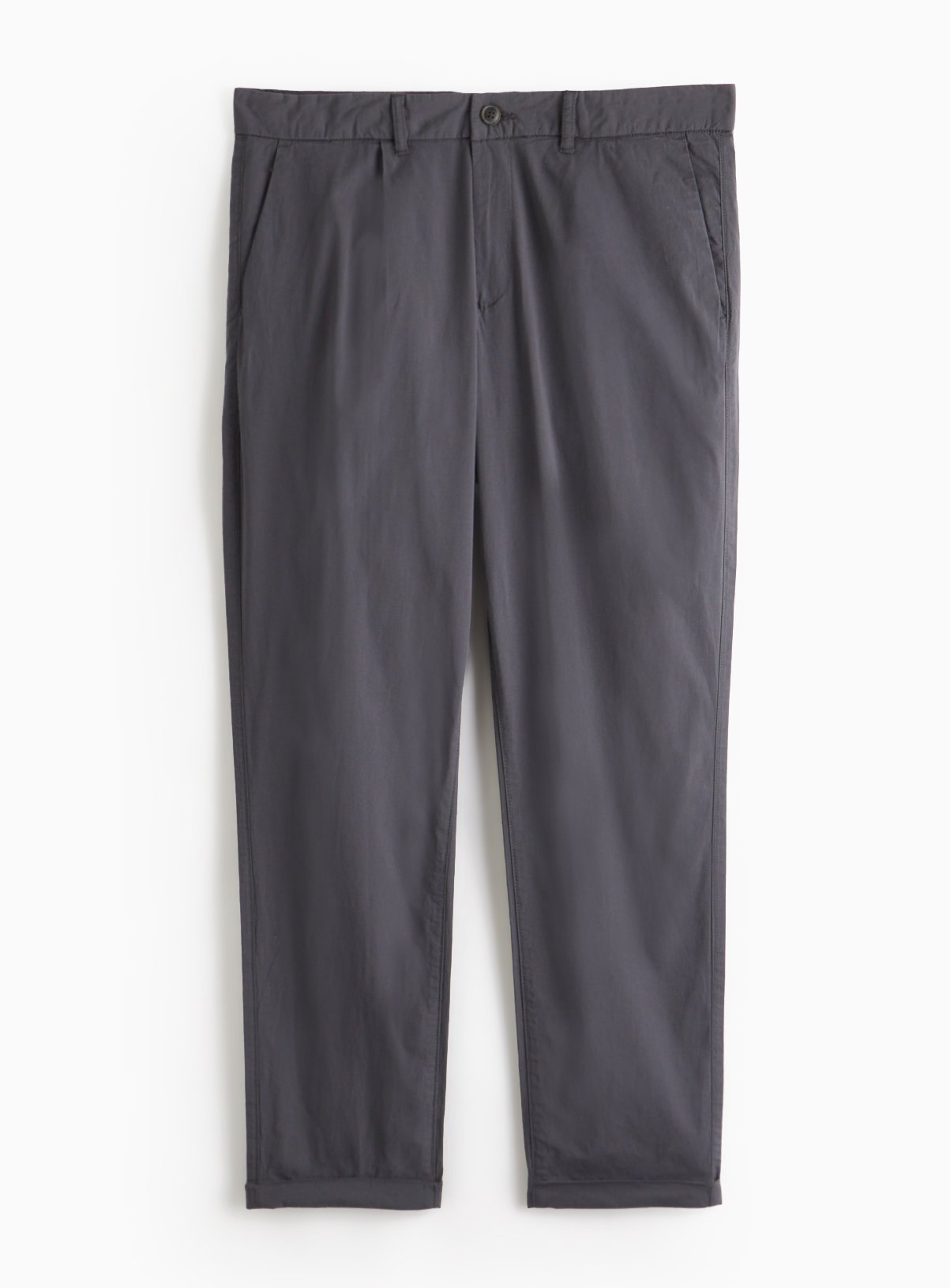 Men's Grey Pleated Detail Chino Trousers