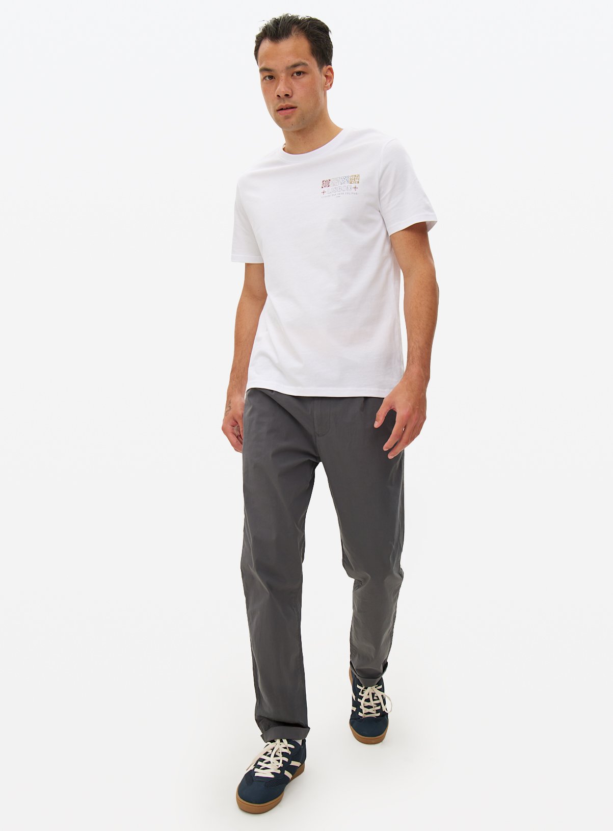 Grey Pleated Detail Chino Trousers  42R - Image 2 thumbnail