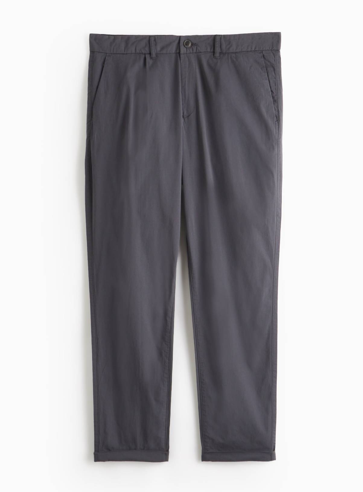 Grey Pleated Detail Chino Trousers  42R - Image 3